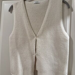 Rumored Cream Knit Sleeveless Blouse
